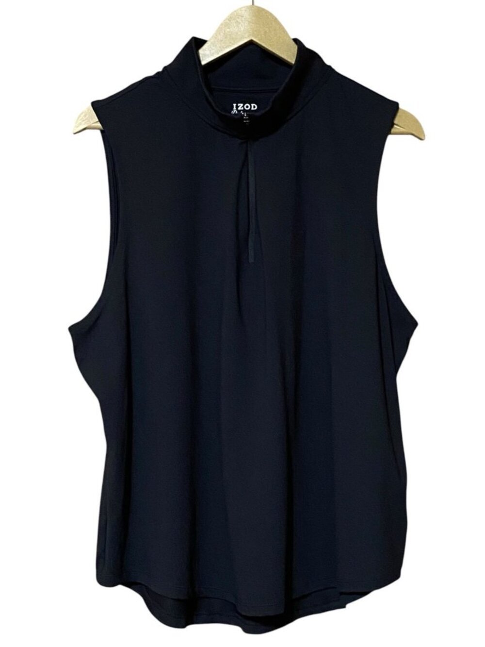 IZOD Performance Womens 2XL Black Sleeveless Quarter Zip Golf Top UPF 30 NWT